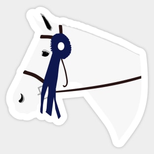 Blue Ribbon (Grey Horse) Sticker